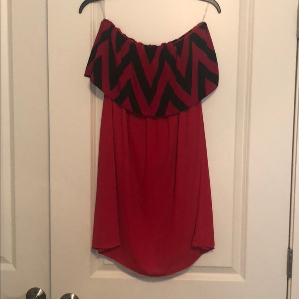Red tube chevron dress
